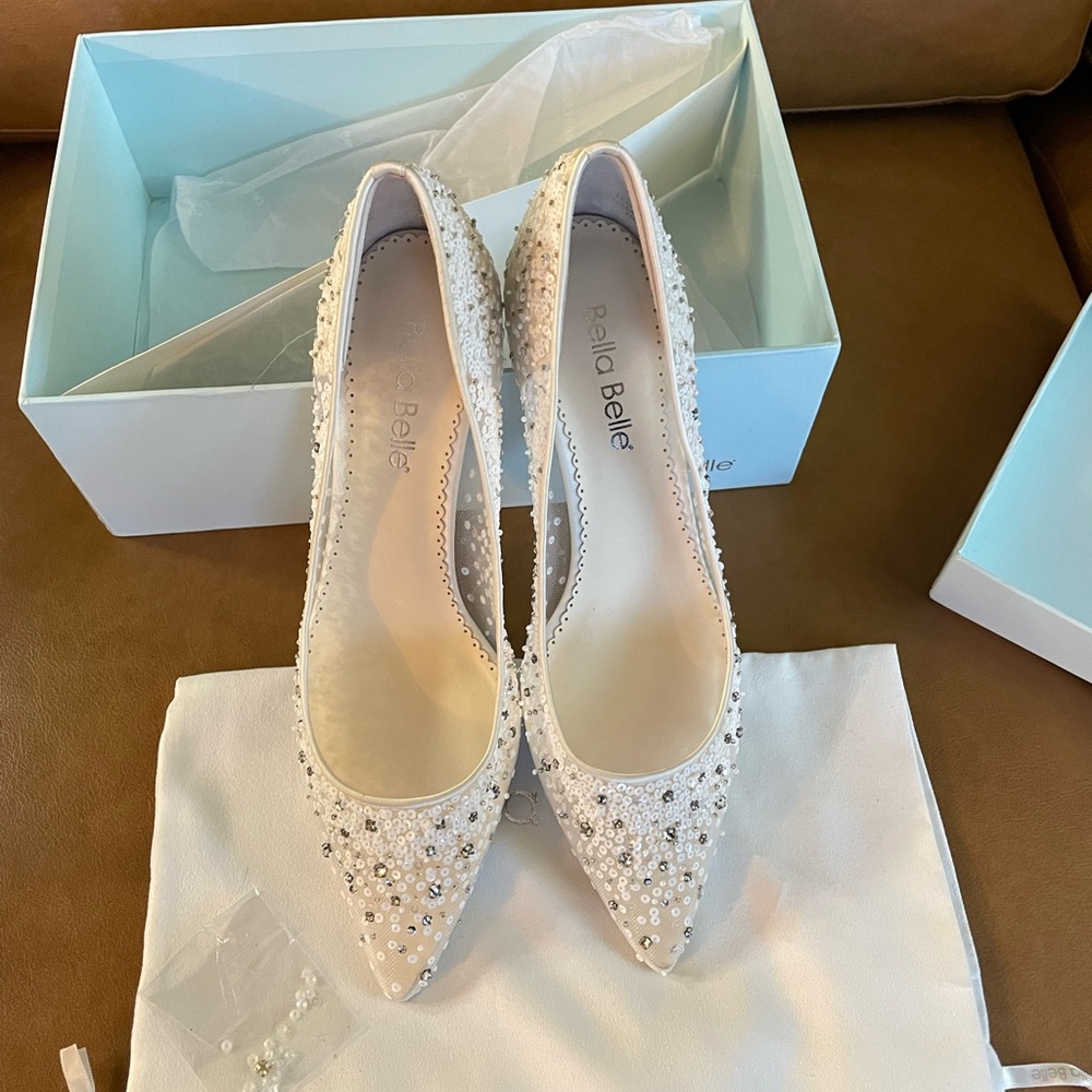 Bella Belle White Embellished Women's Heels